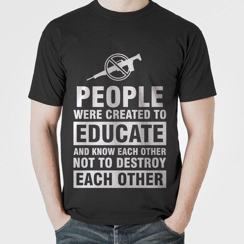 Bold t-shirt with the title 'tshirt concept for integration or education'