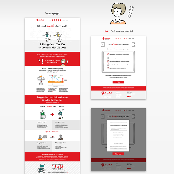 Supplement website with the title 'Infographic style website for medical supplement'