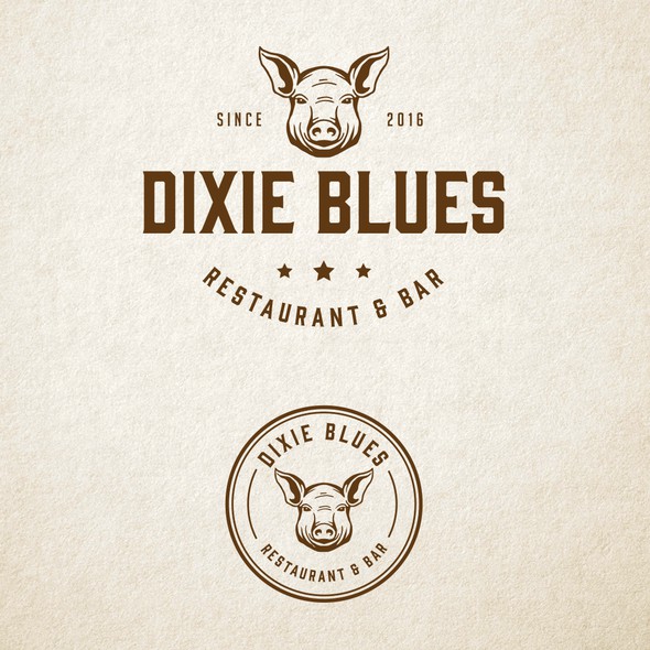 Barbecue design with the title 'DIXIE BLUES LOGO DESIGN'