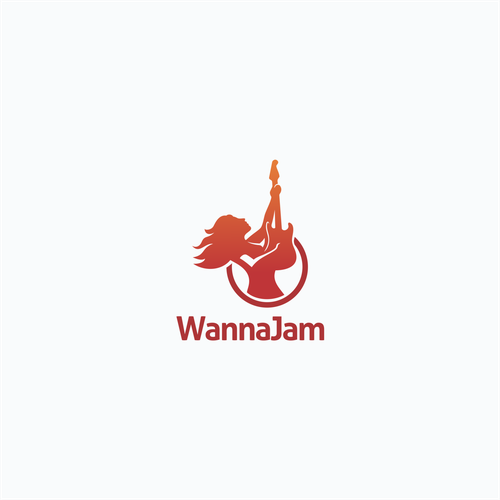 Guitar logo with the title 'Logo for WannaJam'