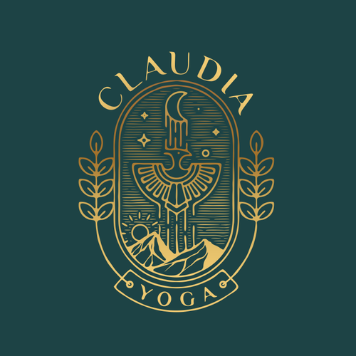 Moon design with the title 'Claudia Yoga'