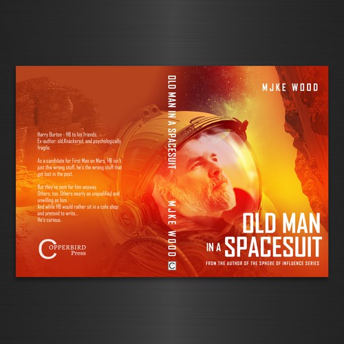 Mars design with the title 'Old man in a space suit'