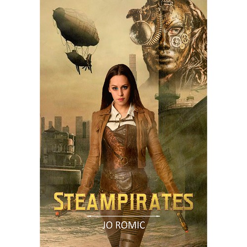 Steampunk book cover with the title 'Steampirates'