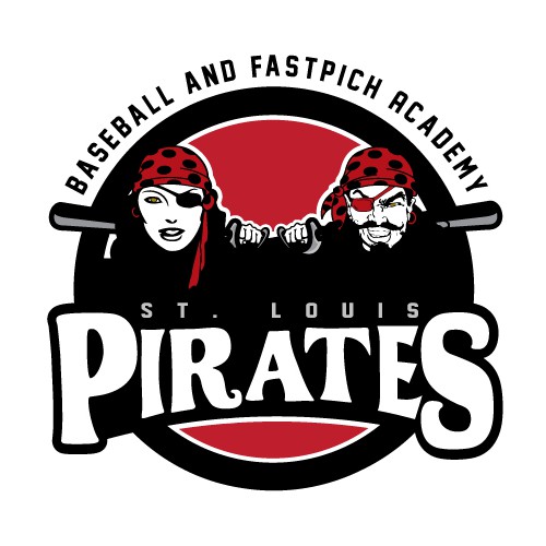 Baseball design with the title 'Pirates Baseball Academy Logo'