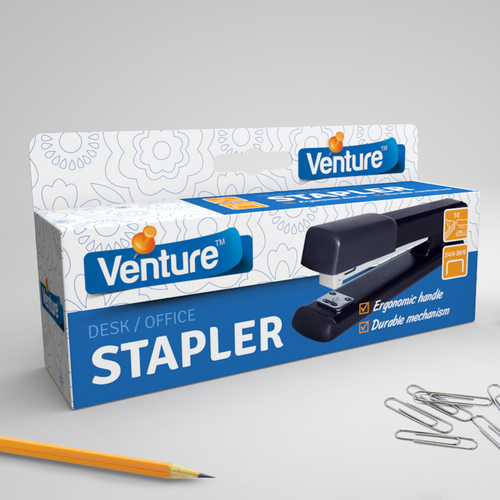 Scandinavian design with the title 'Logo and packaging design for Venture office supply'