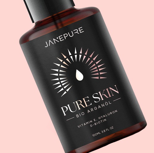 Fashion label with the title 'Pure skin'