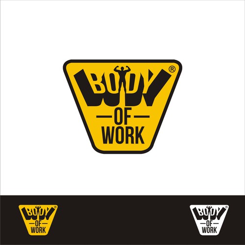 Cool shape logo with the title 'fitness logo BODY OF WORK'