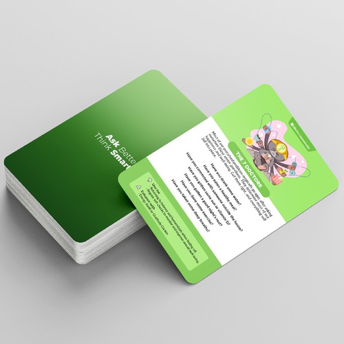 Illustration artwork with the title 'The Ultimate Problem-Solving Trading Card Deck!'