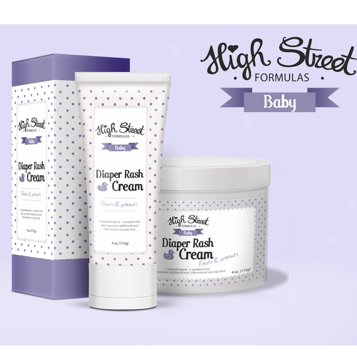 Tube design with the title 'Baby diaper rash packaging (tube, box)'