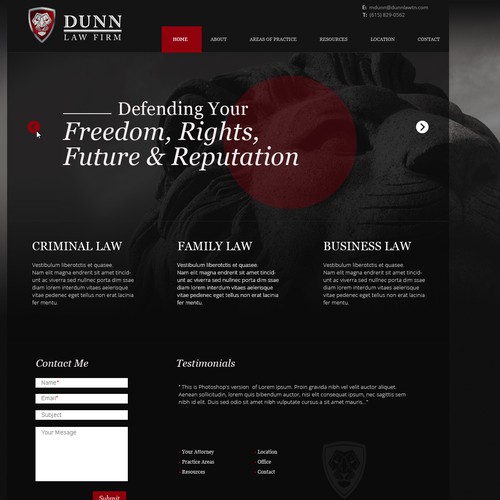 Minimalist website with the title 'A modern law firm homepage desgin'