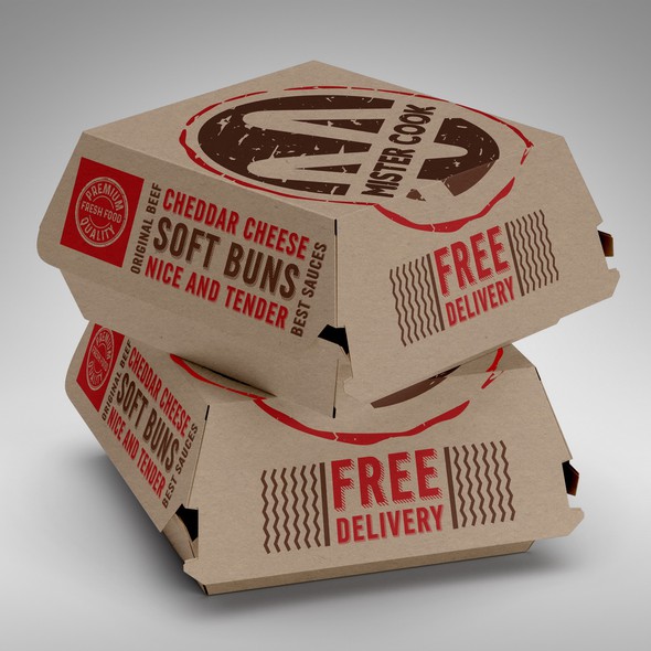 Pantone design with the title 'Burger Box Packaging Design'