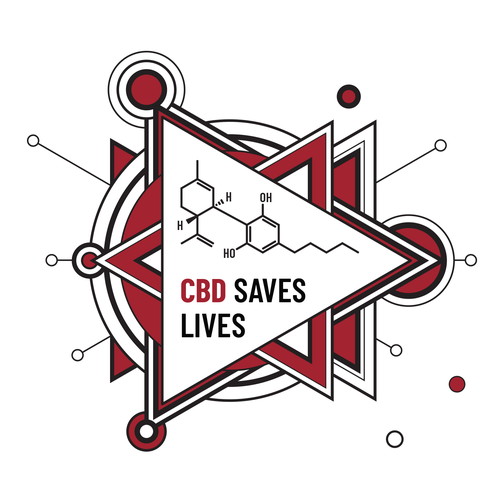 Geometric t-shirt with the title 'iCBD T-Shirt design'