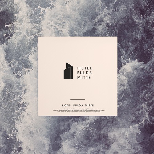 Shapes logo with the title 'Minimalist logo for new hotel chain'