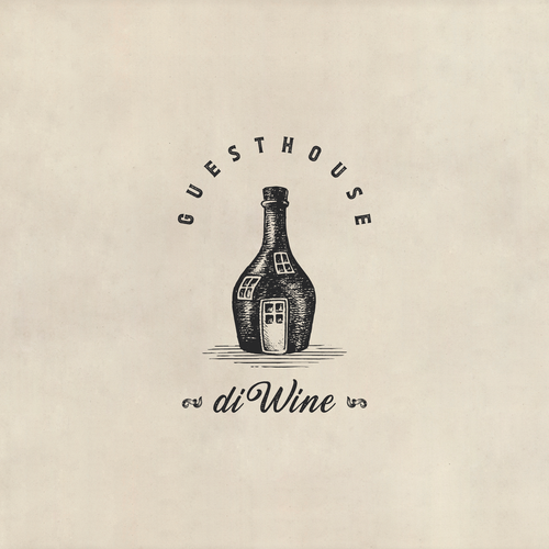 Ink logo with the title 'Wine themed B&B Logo'