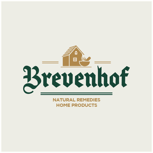 Natural product logo with the title 'Brevenhof Logo Design'