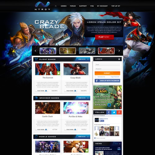 Game Blog  Gaming blog, Web design inspiration portfolio, Modern web design