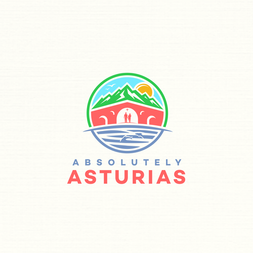 Travel logo with the title 'illustration beauty of Asturias'