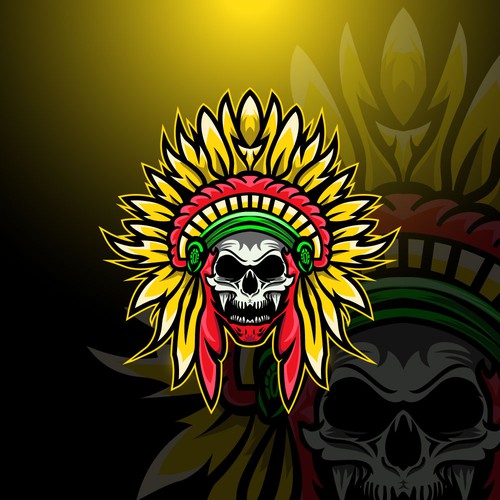 Mascot t-shirt with the title 'the concept of a skull using Indian robes'