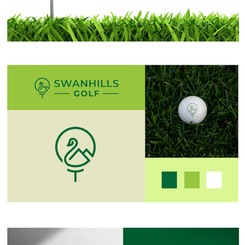 Swan logo with the title 'Swan hills golf logo design'