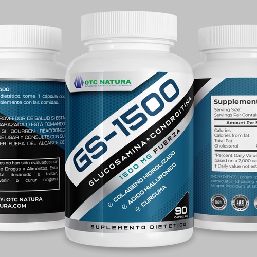 Dietary supplement label with the title 'GS-1500'