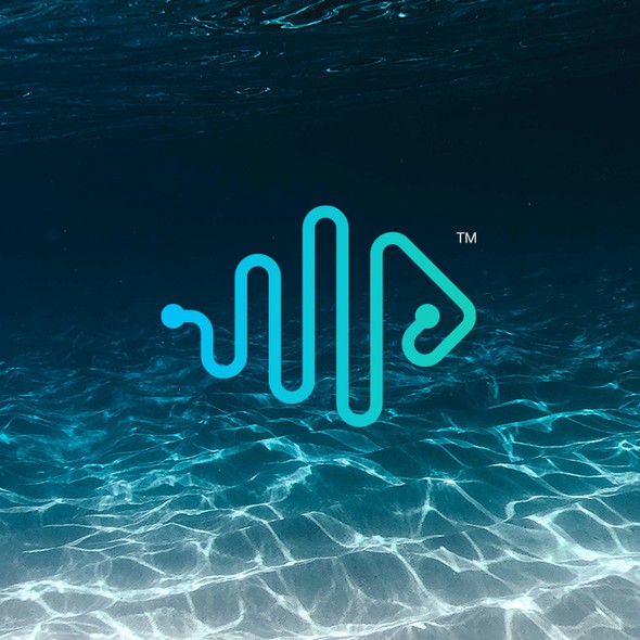 Fishing logo with the title 'A pulse fish combination for Ocean Pulse'