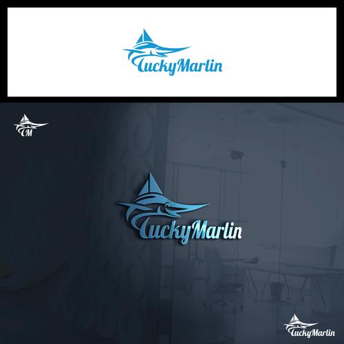 Sail logo with the title 'lucky marlin'