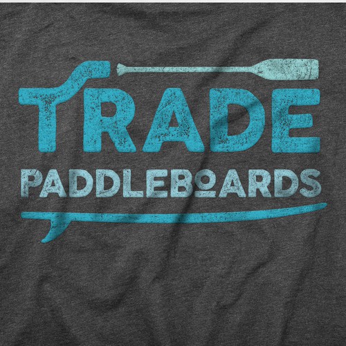 Paddle board design with the title 'logo for Trade Paddleboards'