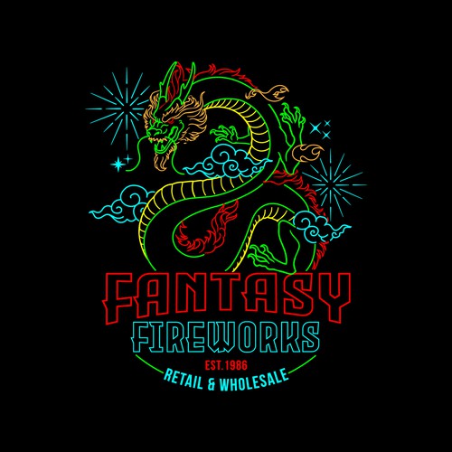 Dragon design with the title 'Fantasy forework'