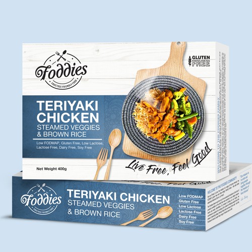 Food packaging with the title 'Foddie Food Box'