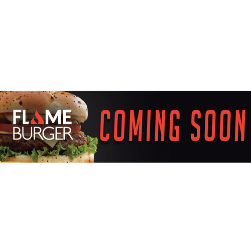 Catchy design with the title 'FLAME Burger'