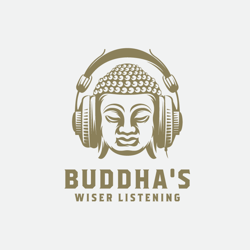 Buddha design with the title 'BUDDHAs wiser listening'