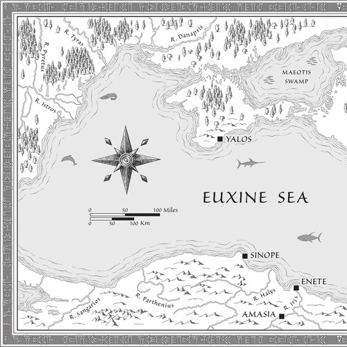 Map design with the title 'Map for historical fantasy novel'