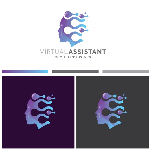 Futuristic design with the title 'Virtual Assistant Company Logo that will appeal to high-end businesses '