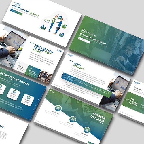 Slide design with the title 'Tech Focused Presentation Theme & Template - Contest Winner'
