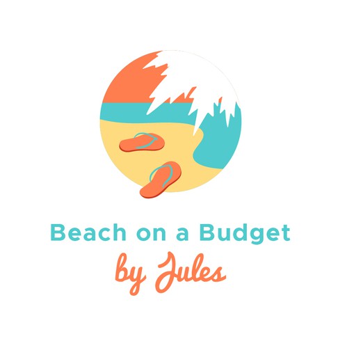 Coastal design with the title 'Logo for casual beach vacations in the Caribbean.'