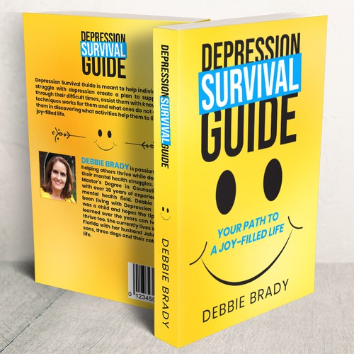 Yellow book cover with the title 'Depression Survival Guide'