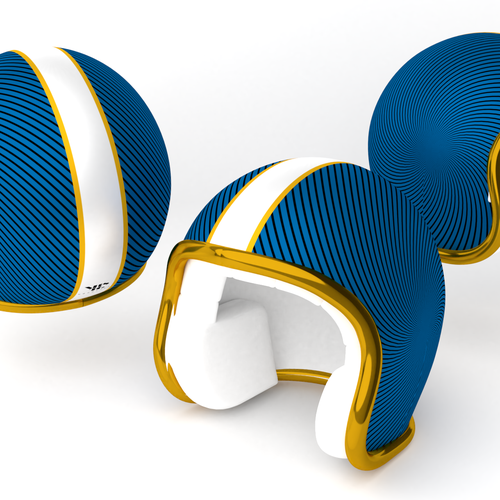 Rendering design with the title 'Bicycle helmet design'