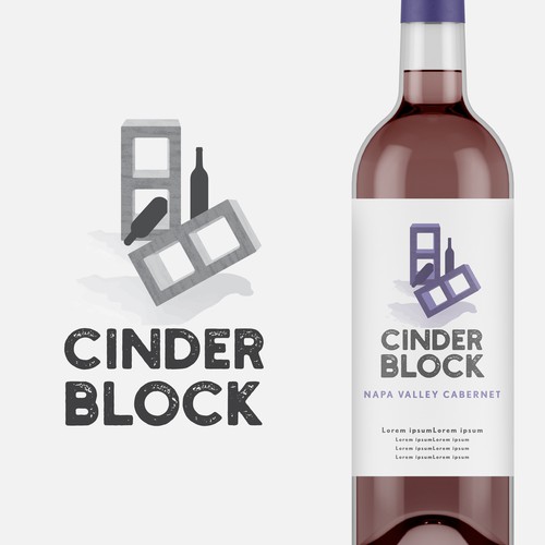Combination logo with the title 'Cinder Block'