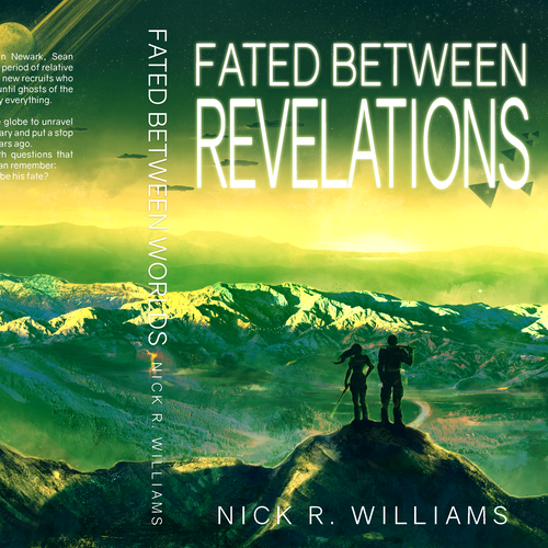 Book cover with the title 'Fated Between Revelation - Nick R. Williams'