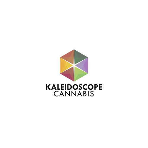 Colorful logo with the title 'Kaleidoscope Cannabis | Logo design'