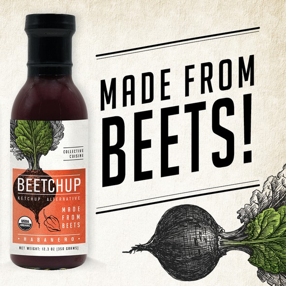 Organic label with the title 'Beetchup'