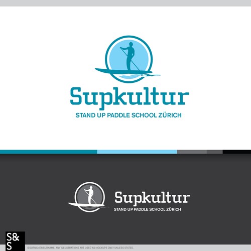 Surf brand with the title 'Paddle Board School Logo'