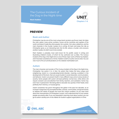 Handout design with the title 'Design Reading Handout Template'