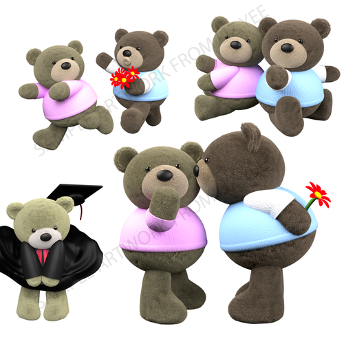 Doll design with the title '3D sample artwork, mascot'