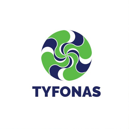 Voltage logo with the title 'Logo composition to show energy through water'