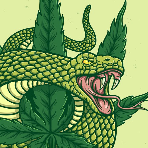 Best logo with the title 'Snake and Marijuana'