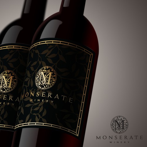 Luxurious label with the title 'Luxury logo for MONSERATE Winery'