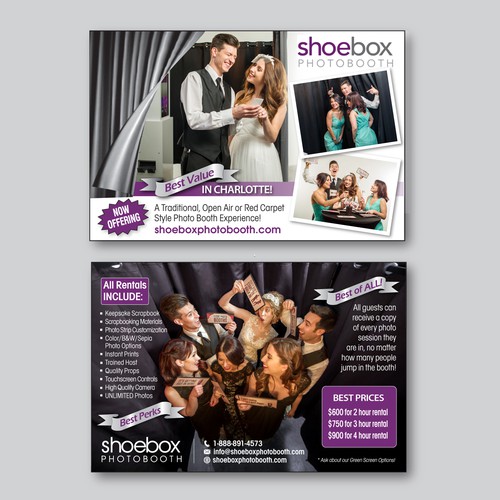 Photo booth design with the title 'Postcard Design Contest Winner'