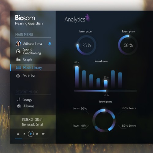 Scale design with the title 'Design an desktop software interface for Biosom - Hearing Guardian version 2'