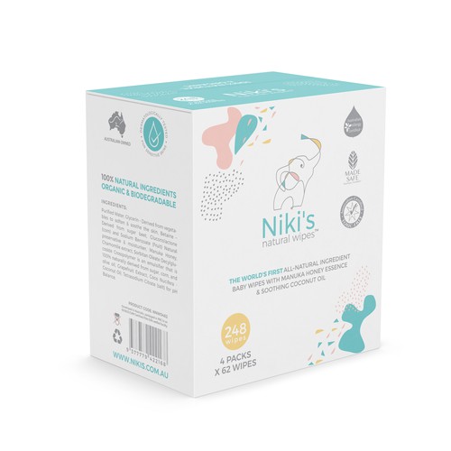 Logo packaging with the title 'logo and packaging design wet wipes'